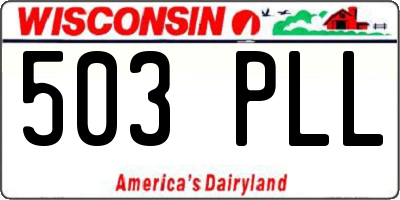 WI license plate 503PLL