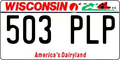 WI license plate 503PLP