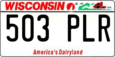 WI license plate 503PLR