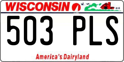 WI license plate 503PLS