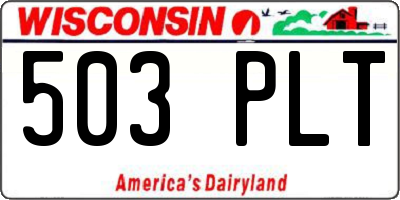 WI license plate 503PLT