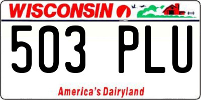WI license plate 503PLU