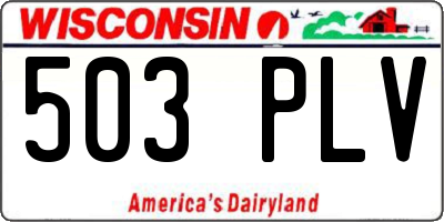WI license plate 503PLV