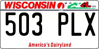 WI license plate 503PLX