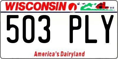 WI license plate 503PLY