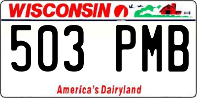 WI license plate 503PMB