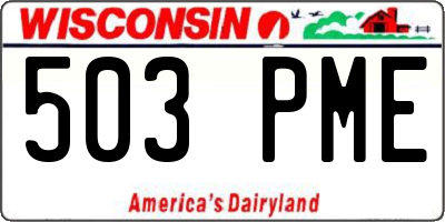 WI license plate 503PME