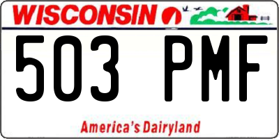 WI license plate 503PMF