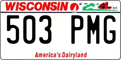 WI license plate 503PMG