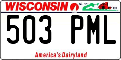 WI license plate 503PML