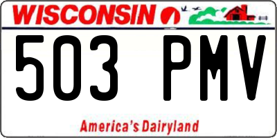 WI license plate 503PMV
