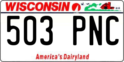 WI license plate 503PNC