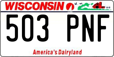 WI license plate 503PNF