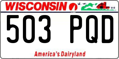 WI license plate 503PQD
