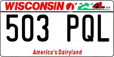 WI license plate 503PQL
