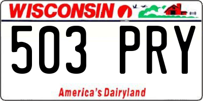 WI license plate 503PRY