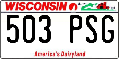 WI license plate 503PSG