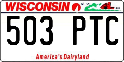 WI license plate 503PTC