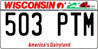 WI license plate 503PTM