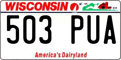 WI license plate 503PUA