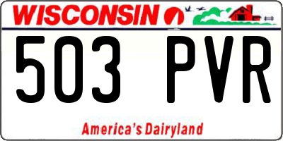 WI license plate 503PVR