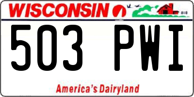 WI license plate 503PWI