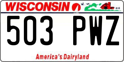 WI license plate 503PWZ