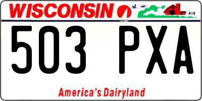 WI license plate 503PXA