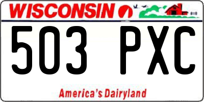 WI license plate 503PXC