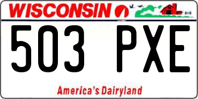 WI license plate 503PXE