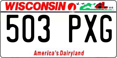 WI license plate 503PXG
