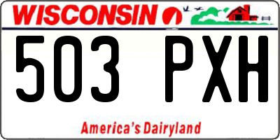 WI license plate 503PXH