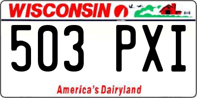 WI license plate 503PXI