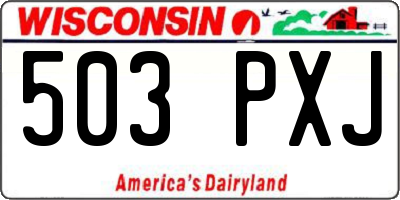 WI license plate 503PXJ