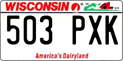 WI license plate 503PXK