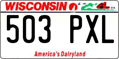 WI license plate 503PXL
