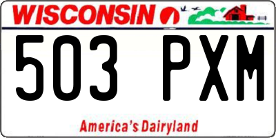 WI license plate 503PXM