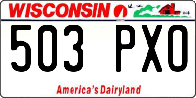 WI license plate 503PXO