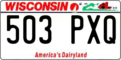 WI license plate 503PXQ