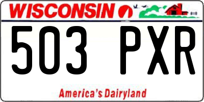WI license plate 503PXR
