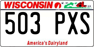 WI license plate 503PXS