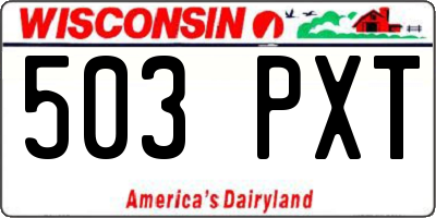 WI license plate 503PXT