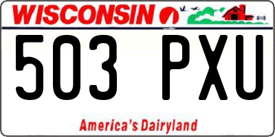 WI license plate 503PXU