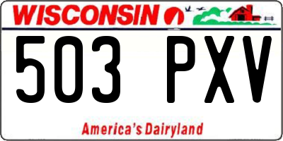 WI license plate 503PXV