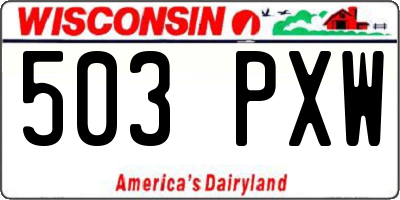 WI license plate 503PXW