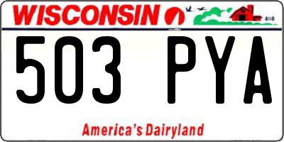 WI license plate 503PYA