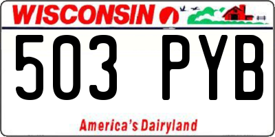 WI license plate 503PYB