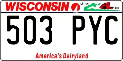 WI license plate 503PYC