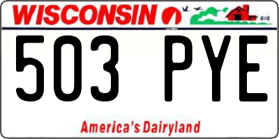 WI license plate 503PYE