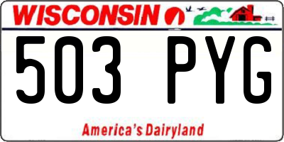 WI license plate 503PYG